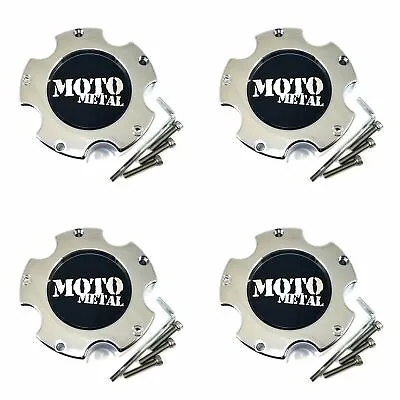 4 Moto Metal Chrome Wheel Center Hub Caps For 5x5.5/139.7/150/135 MO961 MO964 • $88