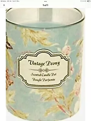 £14.85 • Buy Set Of 3 Peony Scented Duck Egg Blue Floral Vintage Style Glass Jar Candle