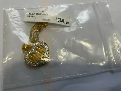 9ct Gold Plated Silver Cubic Zirconia 'Nan' Heart Pendant.  • £24.99