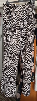 £13 • Buy Pull & Bear Bell Bottom Trouers Zebra Print Size XL 14 New With Tags