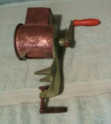 Antique Vintage Kitchen Meat Food Grinder Chopper Gadget Wood Crank Handle Usa • $15