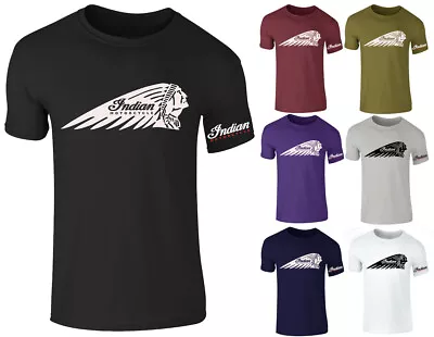 New Adults Mens Indian Motorcycle Biker Motorbike Fan T-Shirt Top Small-XXL • £8.99