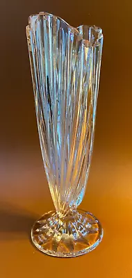 Marquis By Waterford Vintage Irish Crystal Nautic Shell Flower Vase  7” T Etched • $19.97