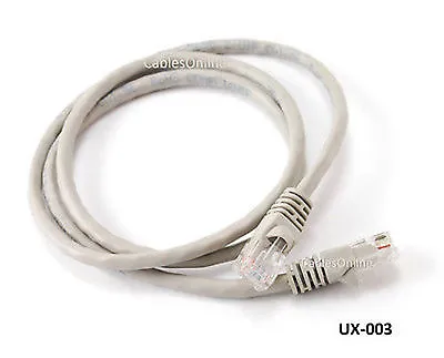 3ft CAT5e Cross-Over LAN Ethernet RJ45 UTP Network Patch Cable Grey - UX-003 • $4.99