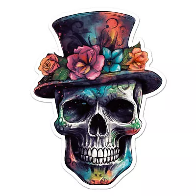 Mardi Gras Skull Vinyl Decal Sticker Indoor Outdoor 3 Sizes #11558 • $23.95