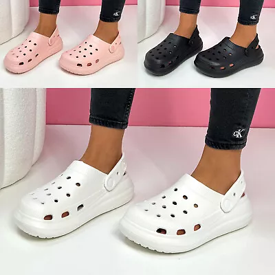 Womens Clogs Mules Croc Slingback Sandals Ladies Nursing Garden Beach Shoes • £9.95