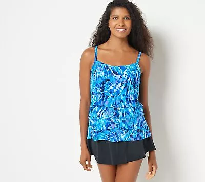 DreamShaper By Miraclesuit Emily Tiered Tankini Cool Pool 16 New • $47.13