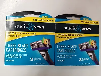 Studio 35 Men's 3-blade Cartridges (Fit Mach3) Razor 2/5 Count Total 10 Ct • $9.99