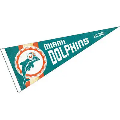 Miami Dolphins Throwback Vintage Retro Pennant Flag • $13.95