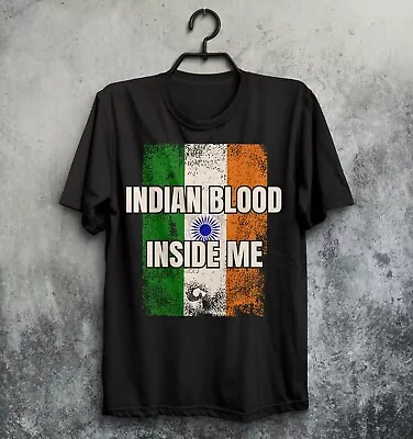 Indian Blood Inside Me T-Shirt Roots Flag Patriotic Born In Women Men • $19.99