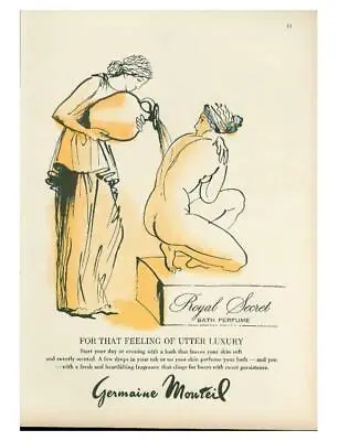 1960 Germaine Monteil PRINT AD Royal Secret Bath Perfume • $14.99
