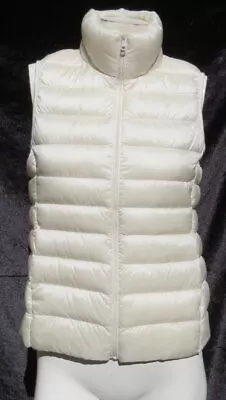 UNIQLO Women’s Size Small Ivory Lightweight Water Repellent Down Puffer Vest • $70.90