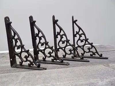 4 Antique Style Shelf Brace Wall Bracket Cast Iron Brackets Vine Corbels • $29.99