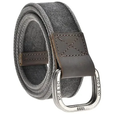 Faleto Mens 53.5 Double D-Ring Canvas Web Belt Casual Belt With • $22.75