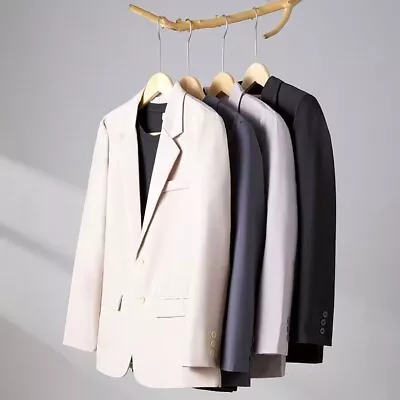 Men's Long Sleeve Jacket Korean Style Suit-Jacket Casual Two Button Suit-Blazers • $37.43