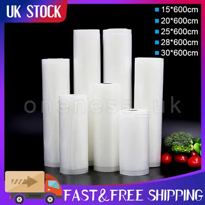 15/20/25/28/30cm Rolls Vacuum Food Sealer Bags Vacum Sealer Dry Wet Pack Bags UK • £5.99