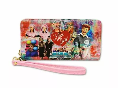 I Love Lucy Colorful Collage Zip Around Clutch Wallet Billfold Wristlet • $22.99