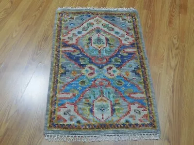 Turkish Kazak Rug  Turkish Hand Made Geometric Kazak Design Rug 2x3 Ft K-397 • $0.94