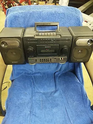 Sony Stereo Cassette 90’s Vintage Detachable Bass Reflex Speaker Boombox  • $69.50