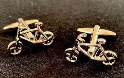 £5 • Buy NEW - Silver Coloured Metal BIKE CYCLING CUFFLINKS