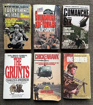 Vietnam War Books Military Combat Collection Of 6 Paperbacks$17 Free Ship. • $17