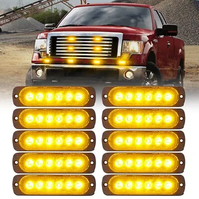 Amber LED Grille Side Marker Strobe Lights Truck Emergency Traffic Advisor Flash • $46.87