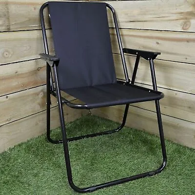 Folding Camping Deck Chair Garden Lawn Patio Spring Foldable Seat Outdoor • £13.99