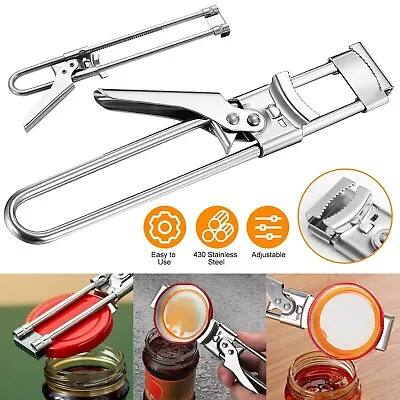 Stainless Steel Can Opener Multifunctional Adjustable Jar Lid Gripper Tool • $5.95