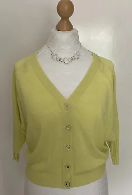 £9.99 • Buy Per Una Yellow  Linen Mix 3/4 Length Sleeve Cardigan Size 14 New WT ☀️☀️☀️