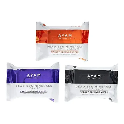 $28.99 • Buy AYAM Makeup Remover Wipes Death Sea Minerals - Disposable Makeup Cloths - 25 Ct