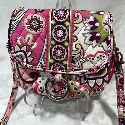 Vera Bradley Very Berry Paisley Small Shoulder Purse Pink  Zippered Pocket 6 X 5 • $14.99