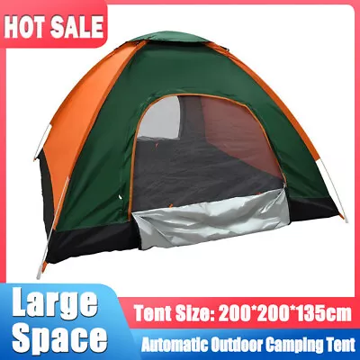 3-4 Man Pop Up Tent Automatic Camping Tent Waterproof Outdoor Hiking Family Tent • $33.99