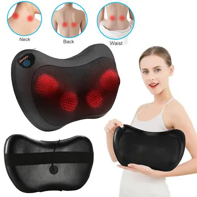 Shiatsu Shoulder Neck And Back Massager Pillow With Heat Deep Kneading Cushion • $28.99