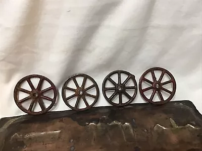Lot N -Lot Of 4 Antique Metal Wheels 1.75”- 8 Spoke Original Reddish Patina • $36.50