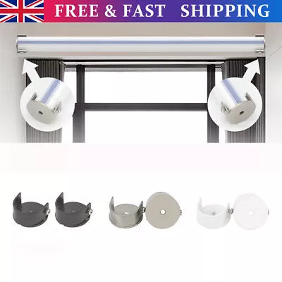 2x Curtain Pole Recess Brackets For 28mm Diameter Rods Wardrobe Rail Support End • £9.55