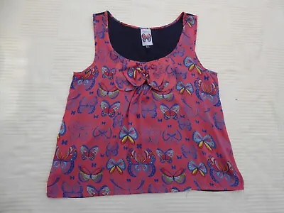 Yumi Size 14 Pink / Butterfly Quirky Sleeveless Top • £8.99