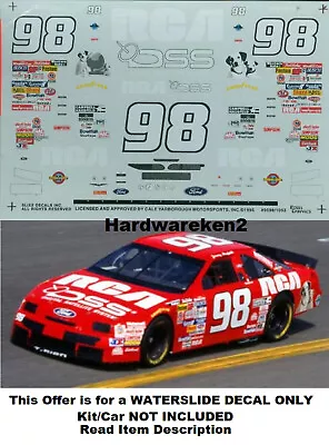 Nascar Decal #98 Rca Dss 1995 Ford Thunderbird Jeremy Mayfield Slixx 1/24 • $16