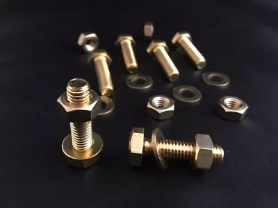 £5.39 • Buy M5 Brass Full Nuts Flat Washers Full Thread Bolts Setscrews (Pack Of 6, 12 Or 24