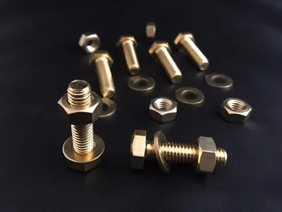 M5 Brass Full Nuts Flat Washers Full Thread Bolts Setscrews (Pack Of 6 12 Or 24 • £5.54