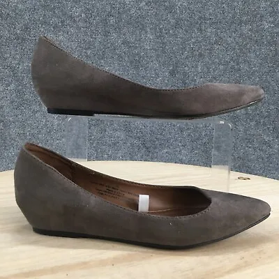 Merona Shoes Womens 7.5 Casual Slip On Pointed Toe Ballet Flats Brown Fabric • $20.89