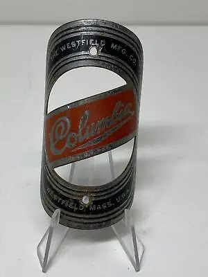 Vintage Westfield COLUMBIA Mfg Co Bicycle Head Badge  3  Barrel Shape BRASS #2 • $37.49