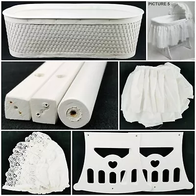$79.95 • Buy Badger Basket Rocking Doll Bassinet 'n Cradle W/ Eyelet Half Skirt No. 5725 NEW