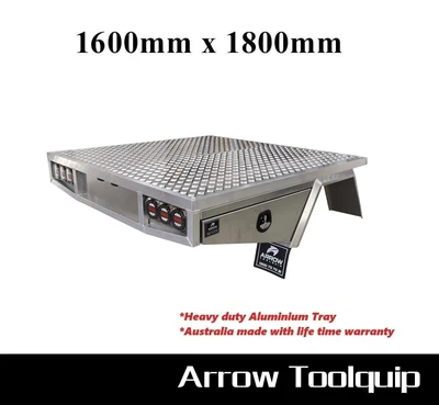 $2950 • Buy 1600 X 1800 Heavy Duty Aluminium Dual Cab Ute Tray Canopy Toolbox Ute Tray