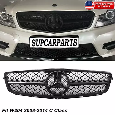 Black AMG Grille Grill Emblem For Mercedes W204 C250 C280 C300 C350 2008-2014 • $65.14