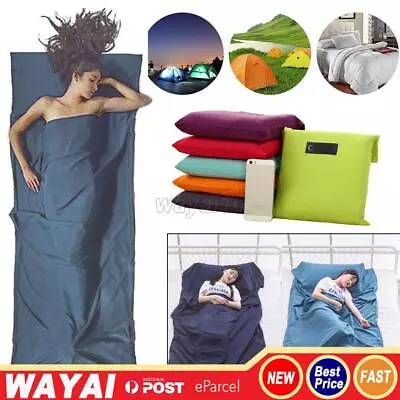90x220cm Silk Soft Sleeping Bag Liner Travel Sheet Camping Sleep Prevent Dirty • $18.99
