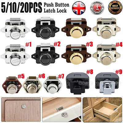 Push Button Catch Lock Drawer Cupboard Door Knob Latch Camper Caravan Motorhome • £45.99