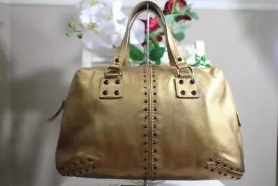 Michael Kors ASTOR Gold Metallic Pebble Leather Bag (PU220 • $90.99