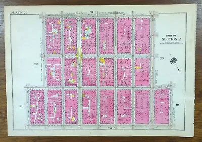 £186.77 • Buy 1916 GREENWICH VILLAGE SOHO MANHATTAN NEW YORK CITY NY Bromley Land & Street Map