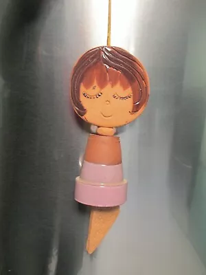 Pacific Stoneware  Bell Wind Chime Girl Flower Pot • $24.99