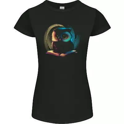 Owl Reading A Book Bookworm Reader Womens Petite Cut T-Shirt • £10.99
